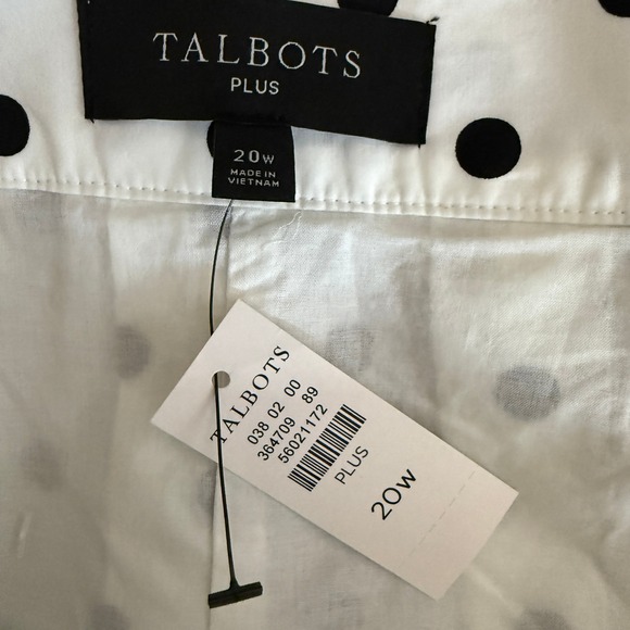 Talbots Plus Black Polka Dot White Midi Wrap Skirt Size 20W - Picture 4 of 9